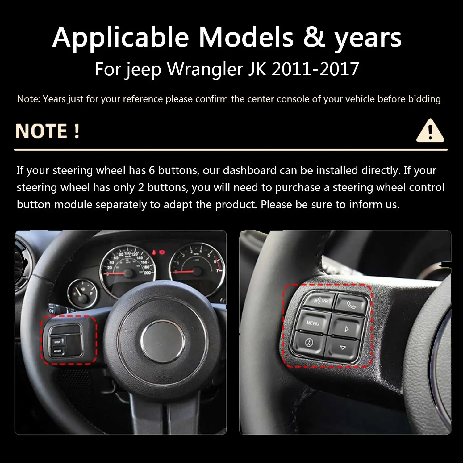 Digital Instrument Cluster Display For Jeep Wrangler JK 2007-2017 Speedometer 12