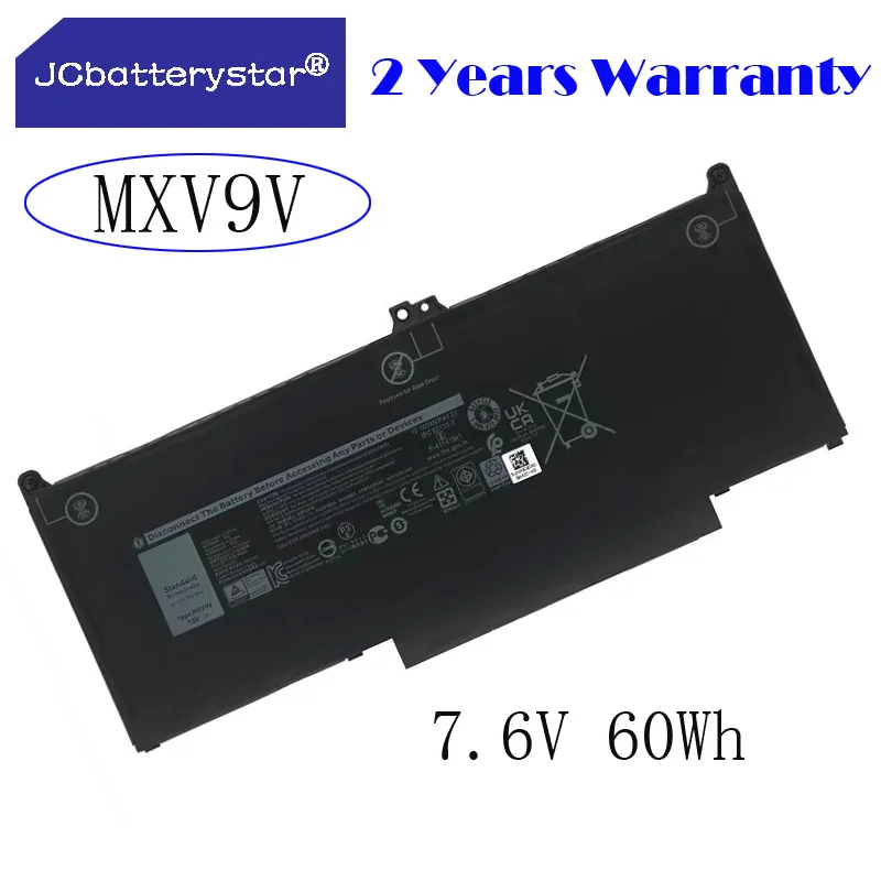 

JC new 7.6V 60WH MXV9V Laptop Battery For Dell Latitude 7300 7400 5300 5310 5300 5310 2-in-1 Series 5VC2M 05VC2M 829MX 0829MX