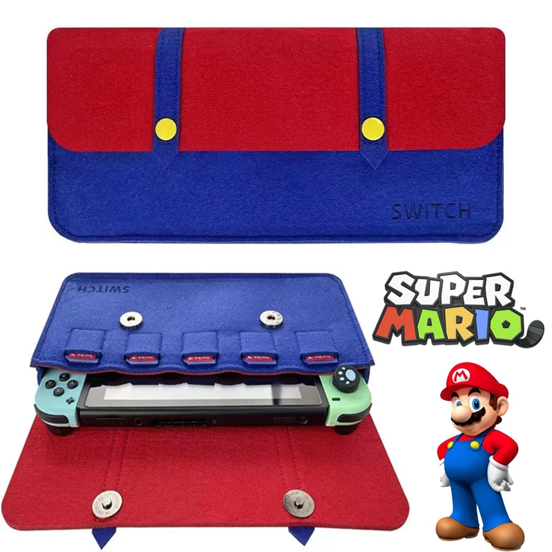 Custodia Protettiva Super Mario Switch Per Nintendo Switch Oled Storage Bag Portable Flap Soft Felt Bag Accessori Per Console Di Gioco