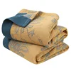 Textile City Cotton 5 Layer Gauze Towel Quilt Flower Pattern Quality Blanket Summer Nap Blanket for Couples 200cmx230cm 6