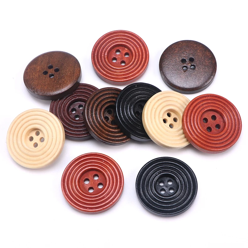 10 Etched Brown Buttons 18mm (3/4) Swirl Design Brown Sewing Buttons for  Knitwear, Clothes and Accessories