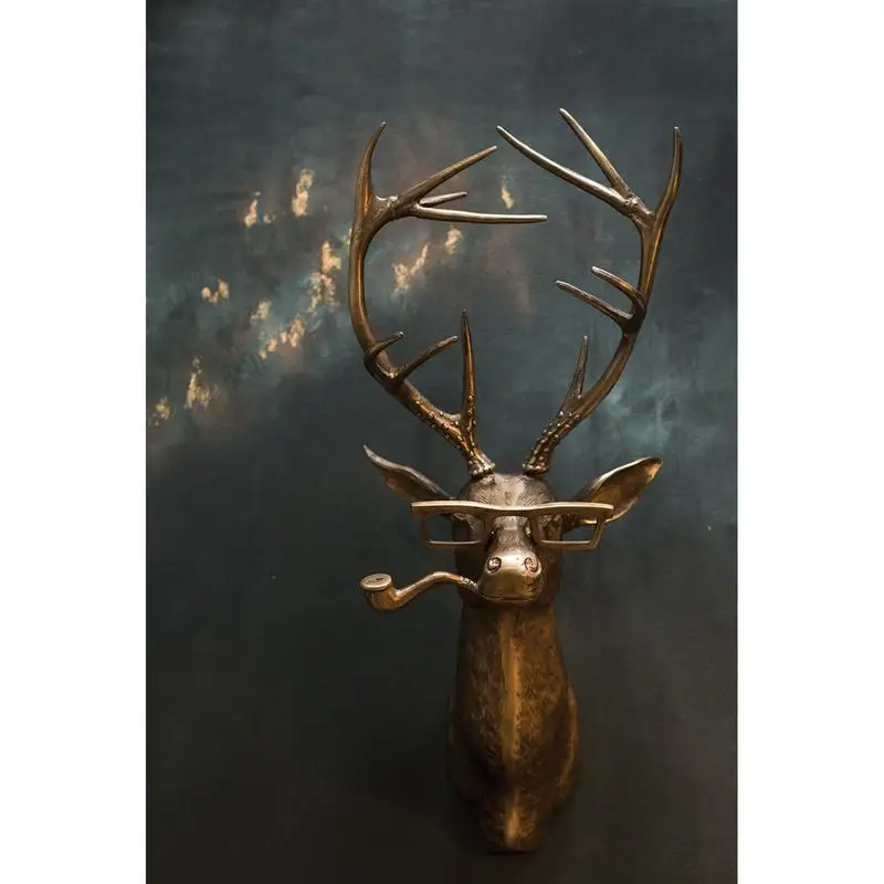 

Искусственная голова оленя, смола, голова оленя, настенное крепление, реалистичные настенные украшения в стиле ретро, настенная статуя для гостиной, спальни