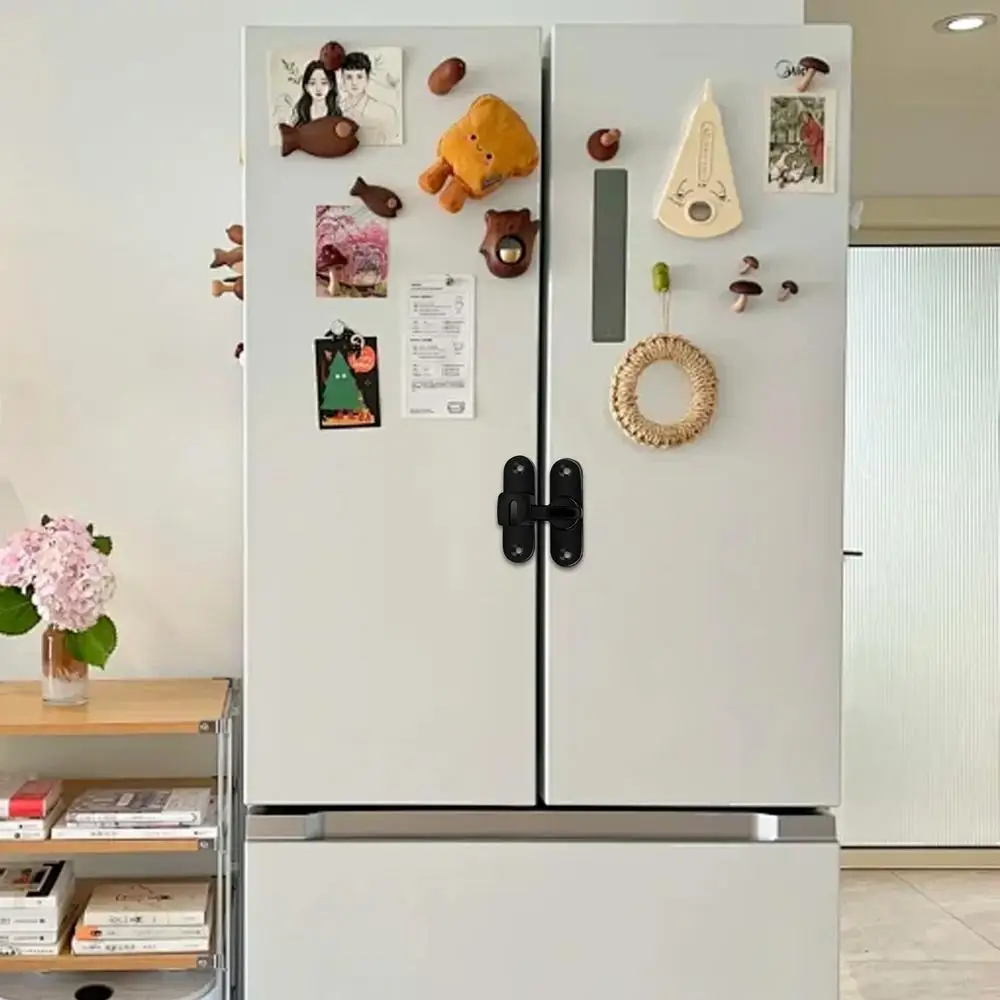 Description Picture 2 of itemBarn Door Locks And Latches 90/180 Sliding Door Latches Punch-Free Barn Door Lock Hardware With 4 Screws Security Door Locks For