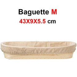 Artisan Rattan Bread Proofing Basket - Ship with Liner (Baguette 43X9X5)
