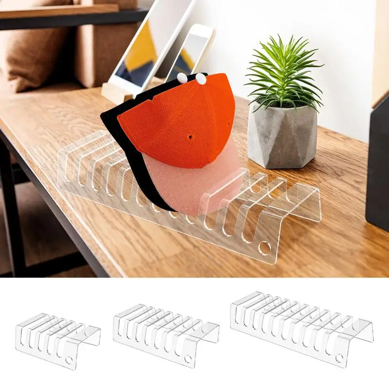 

Clear Baseball Hat Shelves Tabletop Display Stand for Baseball Hats Multifunctional Hat Rack for Home Space Saving Stand for