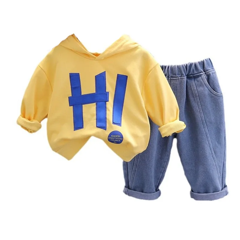 New Spring Autumn Kids Clothing Baby Girl Clothes Children Boys Hooded T-Shirt Pants 2Pcs/Sets Toddler Costume Infant Sportswear