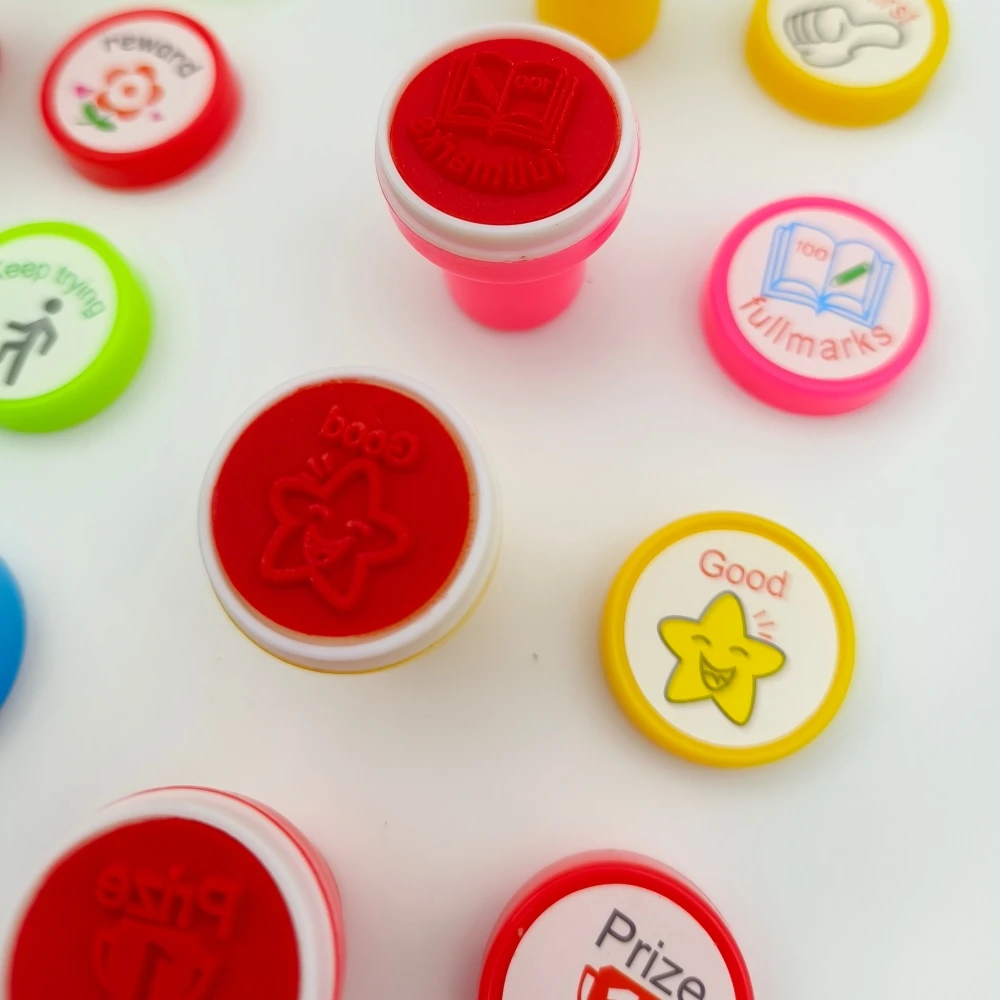 Papeleria Stamp Toys 10pcs/Set Diy Sellos Para Profesores Carimbo Stempel Timbres Teacher Appraise Stamps for Kids self ink stamps