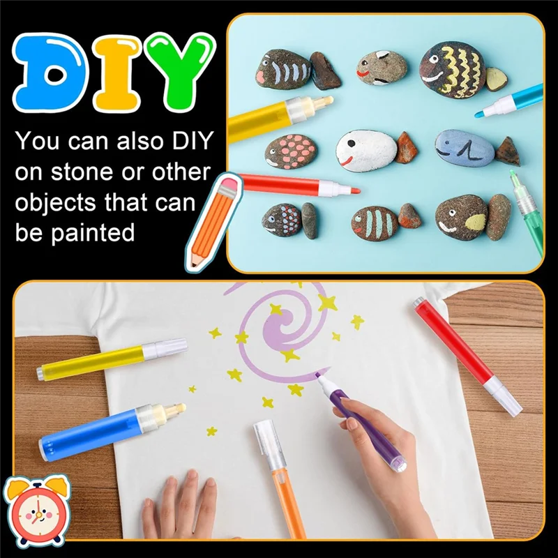 A95Q-라운드 틸티드 플랫 헤드 16개 리필 가능한 아크릴 페인트 마커 빈 아크릴 마커 필러블 펜 3ml 드로퍼 아트 키트용