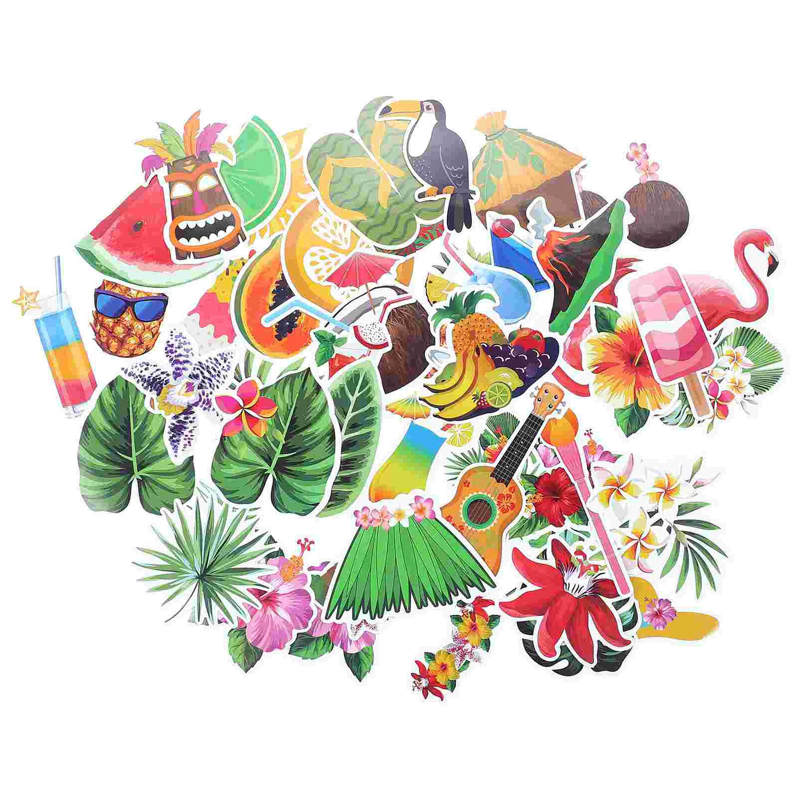 

80 Pcs Skateboard Decor Hawaii Decor DIY Suitcase Stationery Scrapbook Trolley Self-adhesive Decals