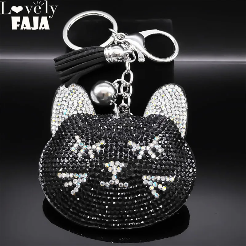 Portachiavi Gatto Nero Con Fiore E Campanella - Simpatico Ciondolo Per Chiavi, Borsa O Cellulare - Regalo Per Amanti Dei Gatti