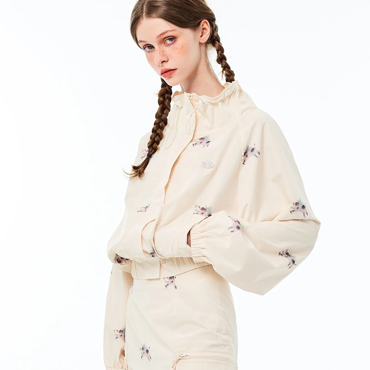 Design Petal Collar Sweater Coat for Women Early Autumn American Casual Temperament Fishtail Skirt Suit
