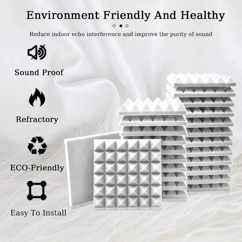 Acoustic Foam Panels TOUO 6/12/24/48 Pcs Acoustic Foam Sound Proof Wall Panels