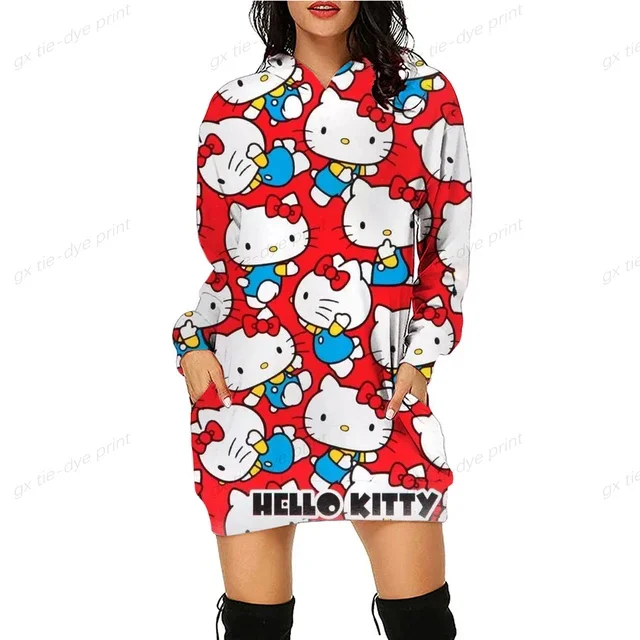 thumbnail image 1 of Sudadera con capucha de diseño original de HELLO KITTY, sudadera con capucha estampada de Anime Spice, sudadera con capucha de dibujos animados, sudadera versátil, sudadera con capucha de moda para mu, 1 of 5