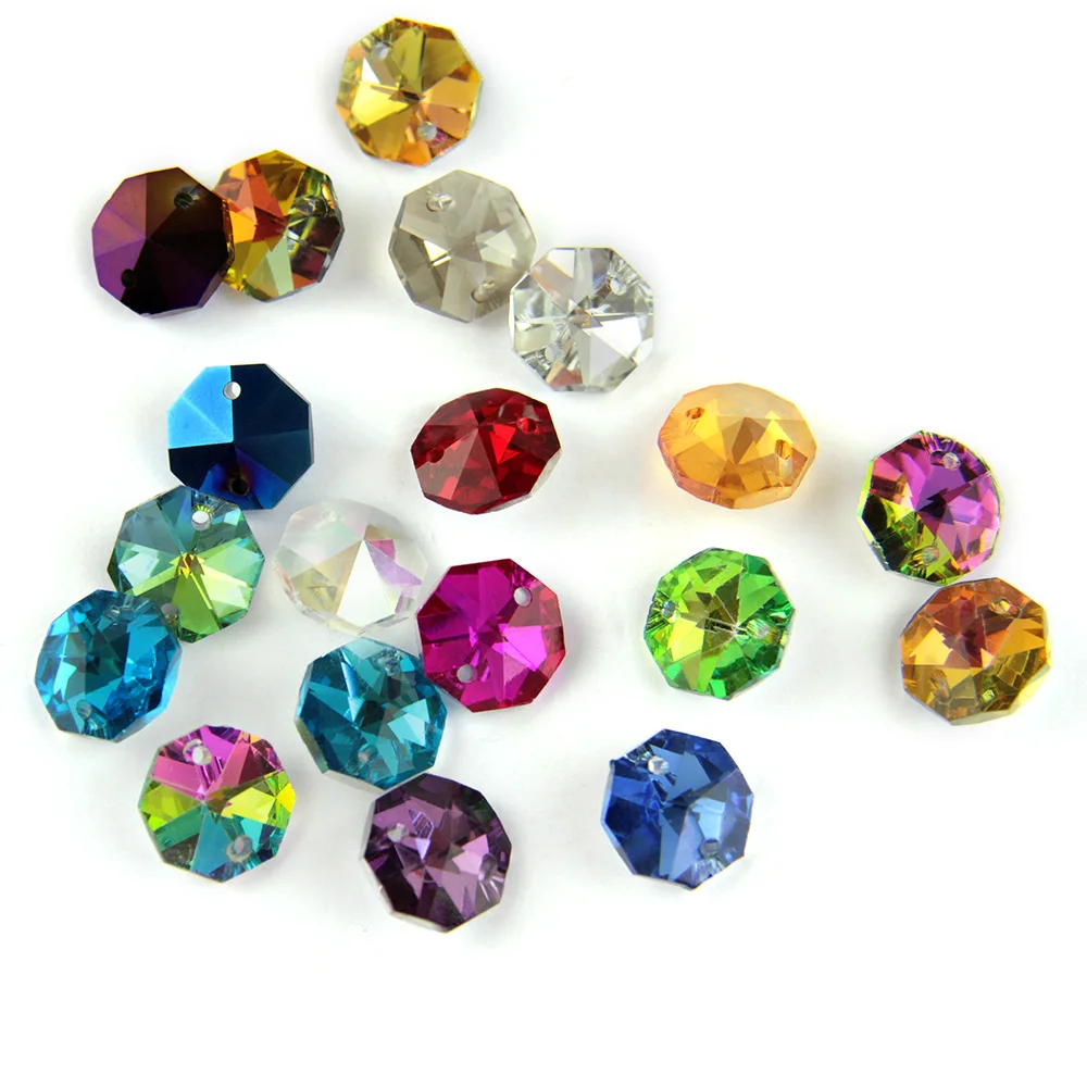 HBL K9 Crystal Chandelier Octagon Beads Multicolor AB Coating in 2