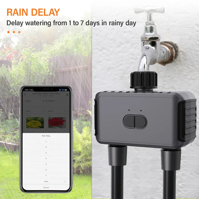 Tuya Wifi Intelligens Szelep Automatikus Vízi Időzítő Kültéri Mezőgazdasági Kert Sprinkler Időzítője Az Alexa -Val És A Google Assistant -Nal - Image 5