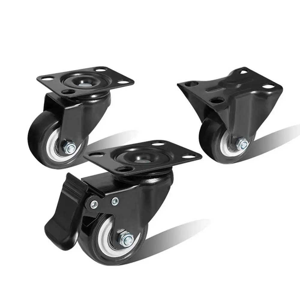 Heavy Duty 180kg Black Swivel Castor Wheels Trolley Furniture Caster Rubber