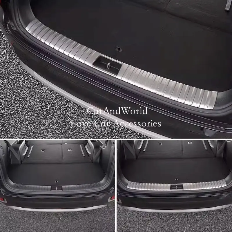 

For Hyundai Palisade LX2 2018-2022 Stainless Steel Rear Trunk Door Sill Scuff Plate Pedal Cover Trims Car Garnish Accessories