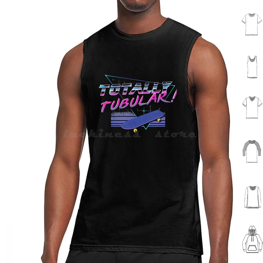 thumbnail image 1 of Totally Tubular Tank Tops Vest Sleeveless 80s Pop Culture Totally Tubular Skateboard Max Tv Series Things Stranger, 1 of 5