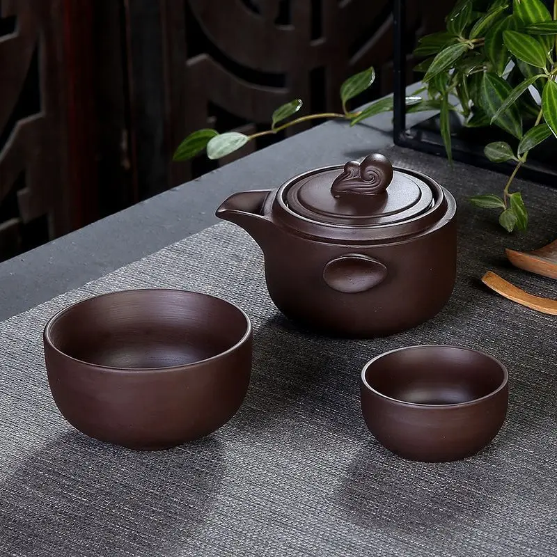 Ceramics Tea set Include 1 Pot 2Cup Travel teapot elegant gaiwan Beautiful and easy teapot kettle kung fu teaset