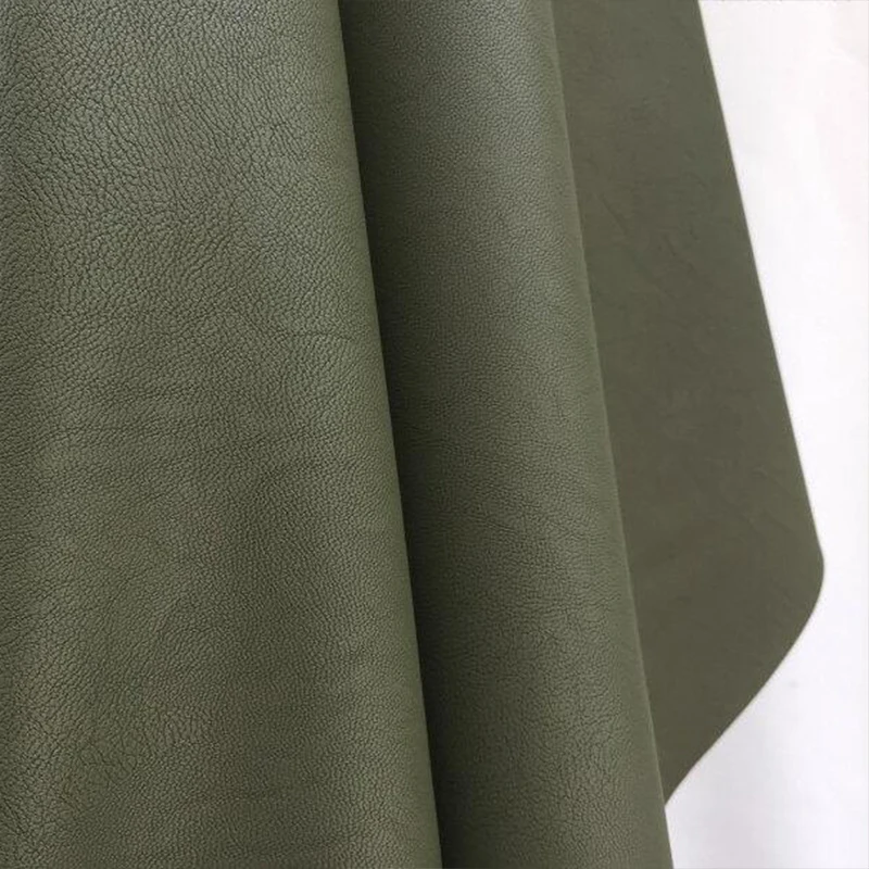 Good,Dark Army Green Matte Soft Faux Pu Leather Fabric ,Artificial Leather,Sewing Material,Diy Jacket Clothing,Pants,Sofa Cover