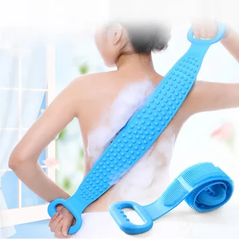 남녀공용 실리콘 목욕 타월, 양면 진흙 브러시, 아티팩트 문지름, 백 스트립, 각질 제거 목욕 용품