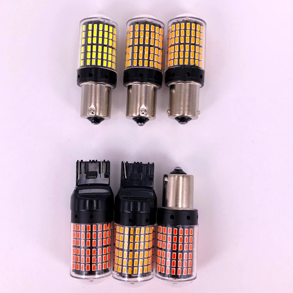 10PCS CanBus S25 1156 BA15S P21w BAU15S PY21w T20 7440 W21W LED  3014 144smd   ڵ ȸ ȣ 극ũ 