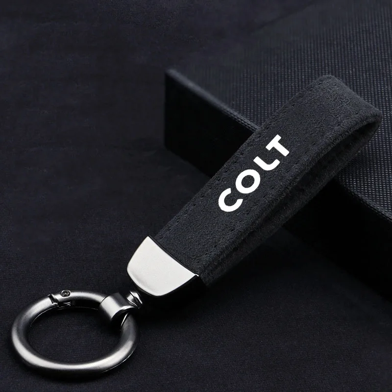 

Car Key Chain Rings Metal Leather Keychain Exquisite Anti-lost Universal Keyring For Mitsubishi Colt Car Accessories