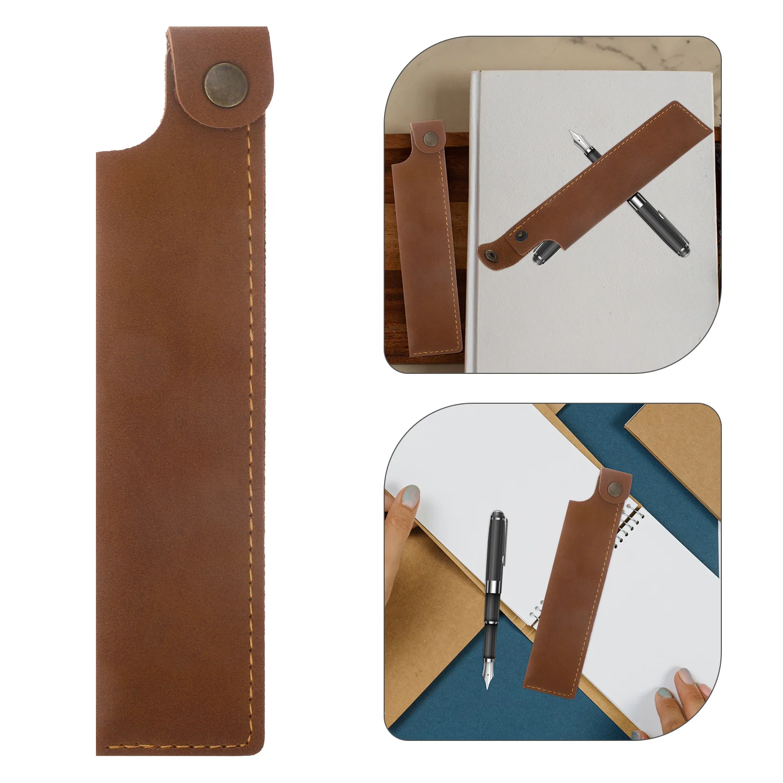 

4Pcs Pen Protective Cover PU Ballpoint Pen Sleeve Single Pen Pouch Pen Case