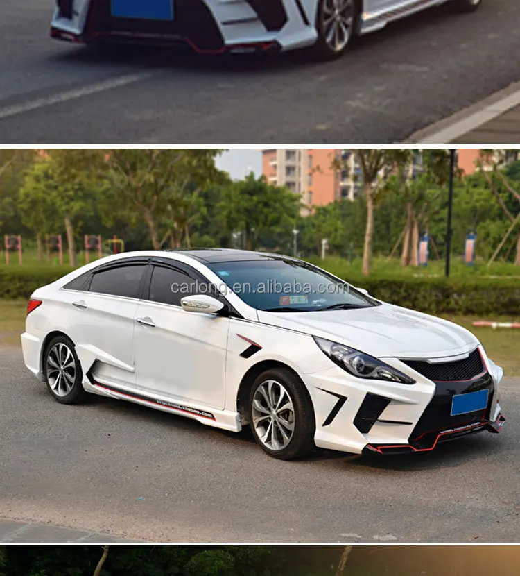 EX Type Car Bumper for Hyundai Sonata Eight Generations 2011-2015 Front Bumper Rear Bumper Side Skirt Car Body Kit Auto Parts