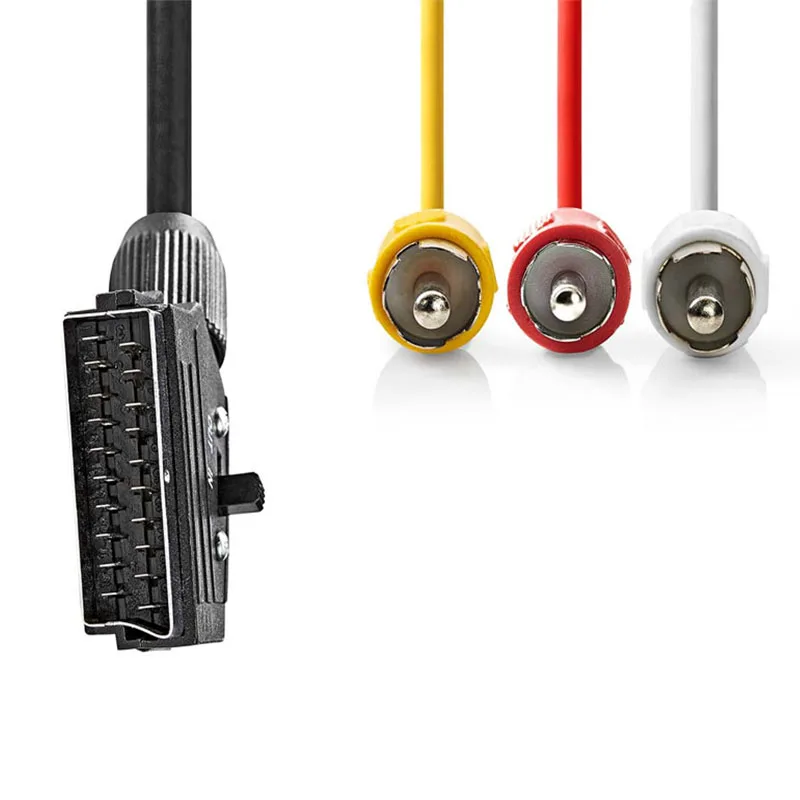 Cble AV bidirectionnel pritel vers composite avec bouton de commutation cble composite EU Scart vers RCA pour DVD STB TV 1.2M-1.2 m- image 3 | Rakuten