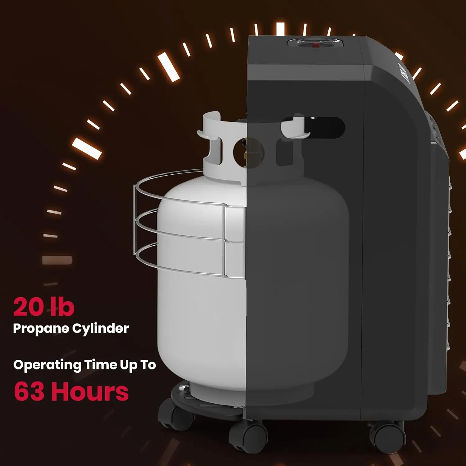 MHA18BN Propane Radiant heater, 18,000 BTU Warm Area up to 450 sq. ft, Portable LP Gas Heater for Garages, Workshops and