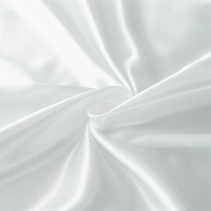 3pcs Satin Solid Color Bedding Set Fitted Sheet Pair Of Pillowcases Without Flat Sheet silk bedding set