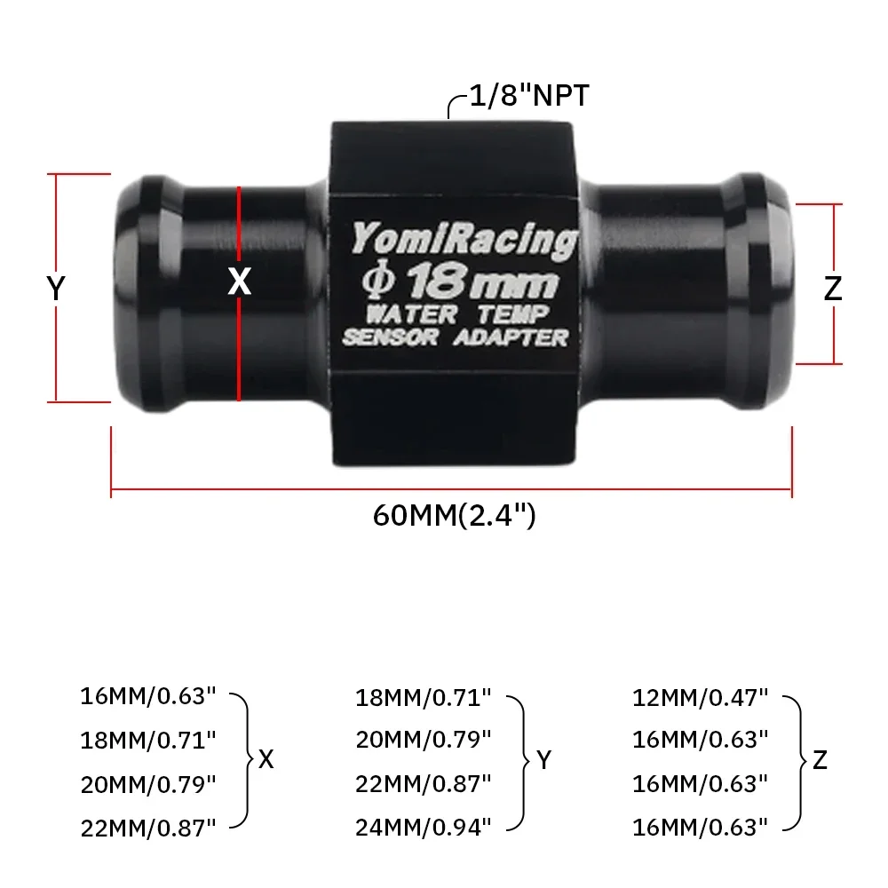 Motorcycle Water Temp Gauge Sensor Adapter 16MM 18MM 20MM 22MM