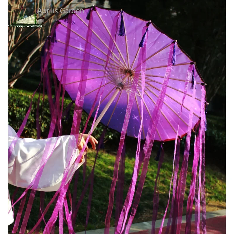 Parapluie en dentelle pour spectacle de danse chinoise, classique, Hanfu, papier d'huile, fée, ancien