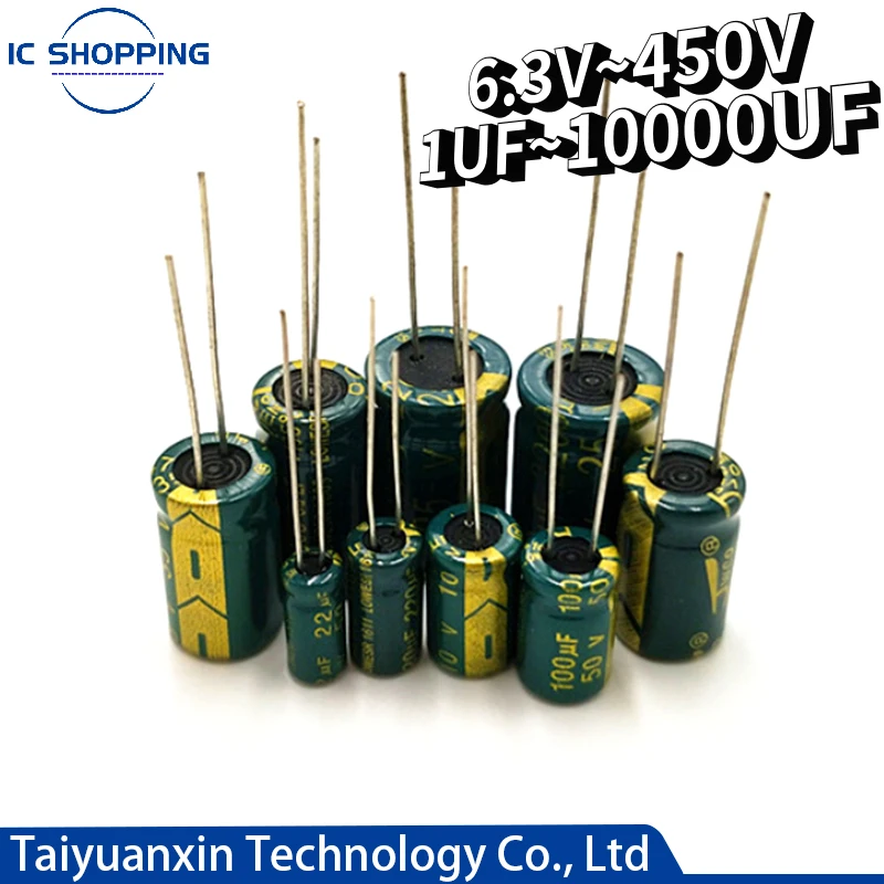 High Frequency Low Resistance Aluminium Capacitor 10V 16V 25V 35V 50V 63V 100V 400V 450V 100 220 330 1000 2200 3300 4700 6800UF green gold high frequency low resistance aluminum capacitor 10v 16v 25v 35v 50v 63v 100v 400v 450v 220 330 1000 2200 3300 4700uf