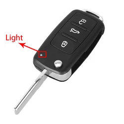 Premium 3-Button Folding Remote Car Key Shell With Flip Case and Uncut Blade for Uncut Blade