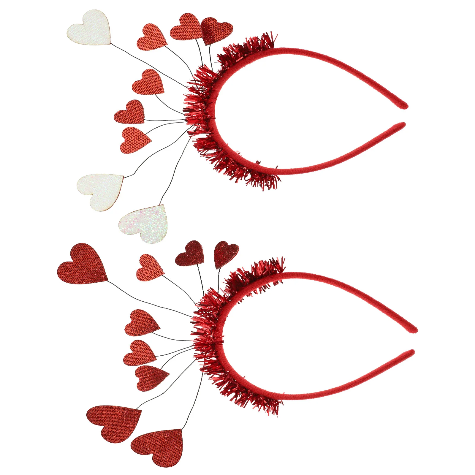 

2Pcs Heart Shaped Hair Hoops Valentine's Day Hair Wear Party Hair Decoration