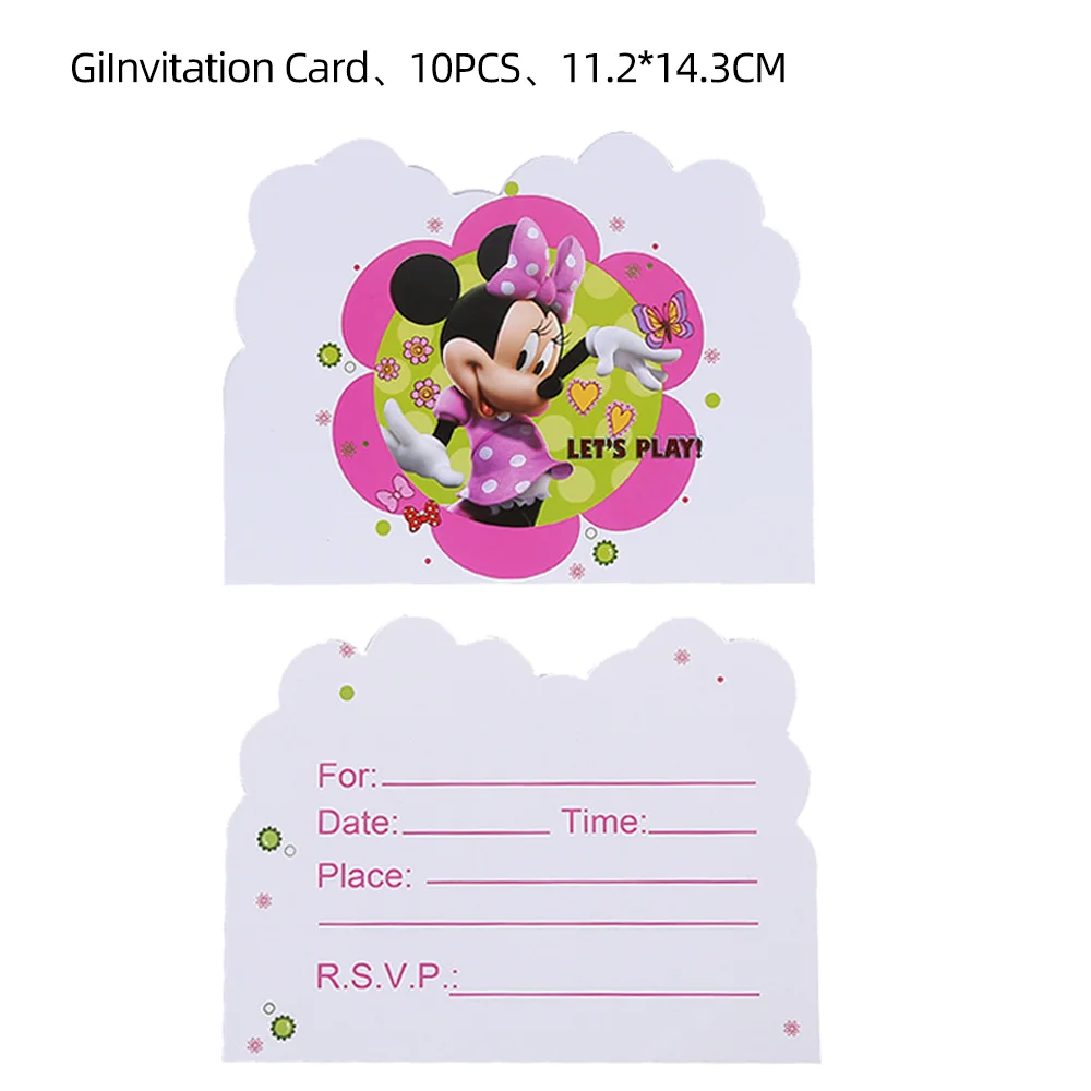 Mickey Mouse Gift Party Invitation Greeting Cards Happy Birthday DIY Decoration Message Card Blank Card With Envelope 14x11cm