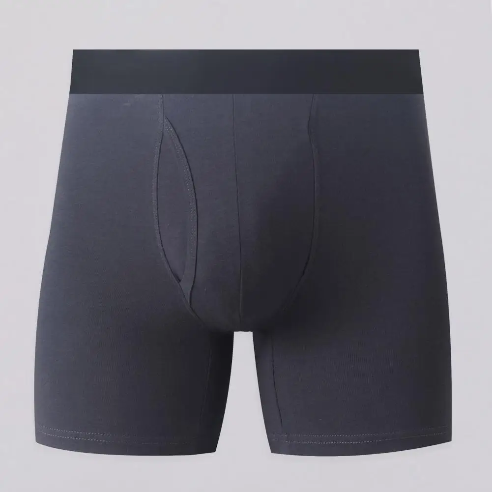 Contrasting Waistband Briefs Moisture-wicking Men's Mid-rise Shorts U Convex Design Patchwork Color Elastic Wide Band Panties
