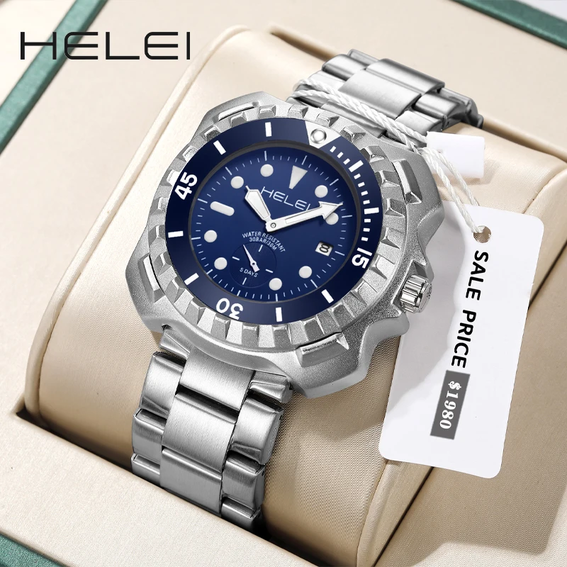 HELEI new model 2024KHAKI FIELD wild series simple multi-function quartz movement men's quartz watch men's wristwatch 1 52 diecast metal alloy military tank armoured car field ambulance model toy pull back car gift for kids army soldier children