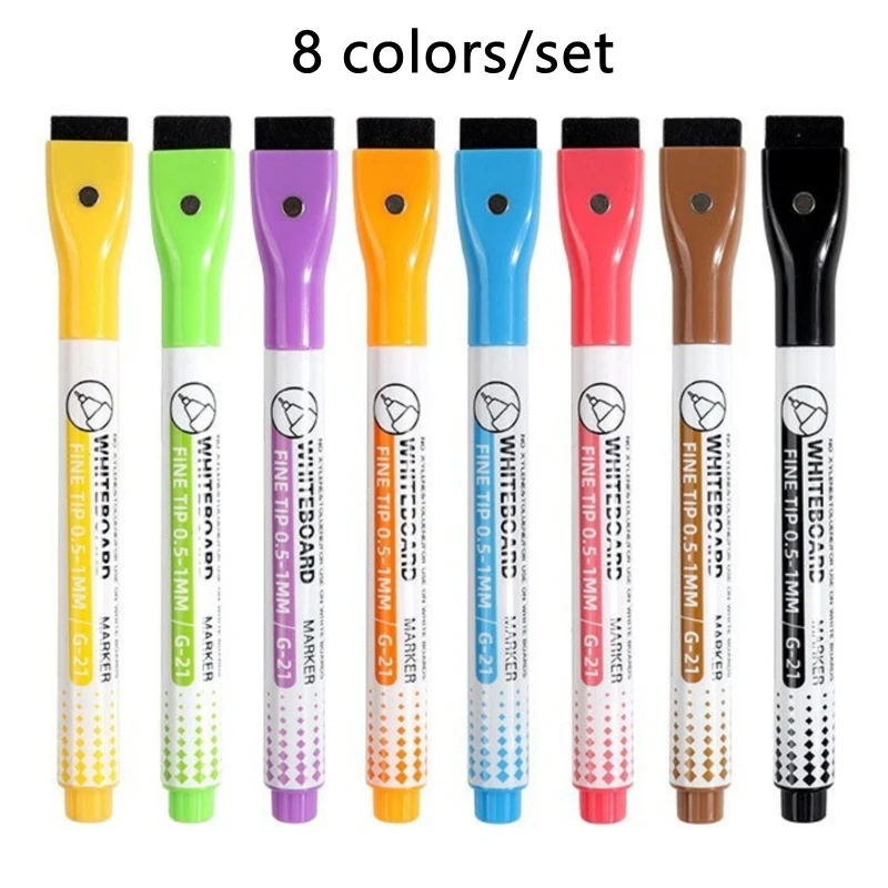 Super Fine Dry Erase Markers 8/12 Colors Erasable Washable