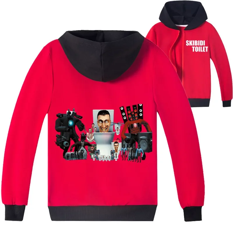 

Новинка 2023, модная мужская и женская одежда Skibidi унитаз с принтом, повседневные рубашки и куртки на молнии