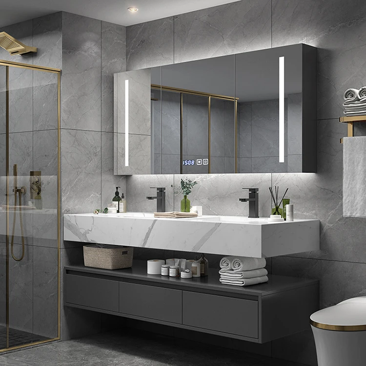 Hot Sale High Quality Modern Spacious Storage Wall Mounted Vanities Luxury Bathroom Vanity Cabinet Modern