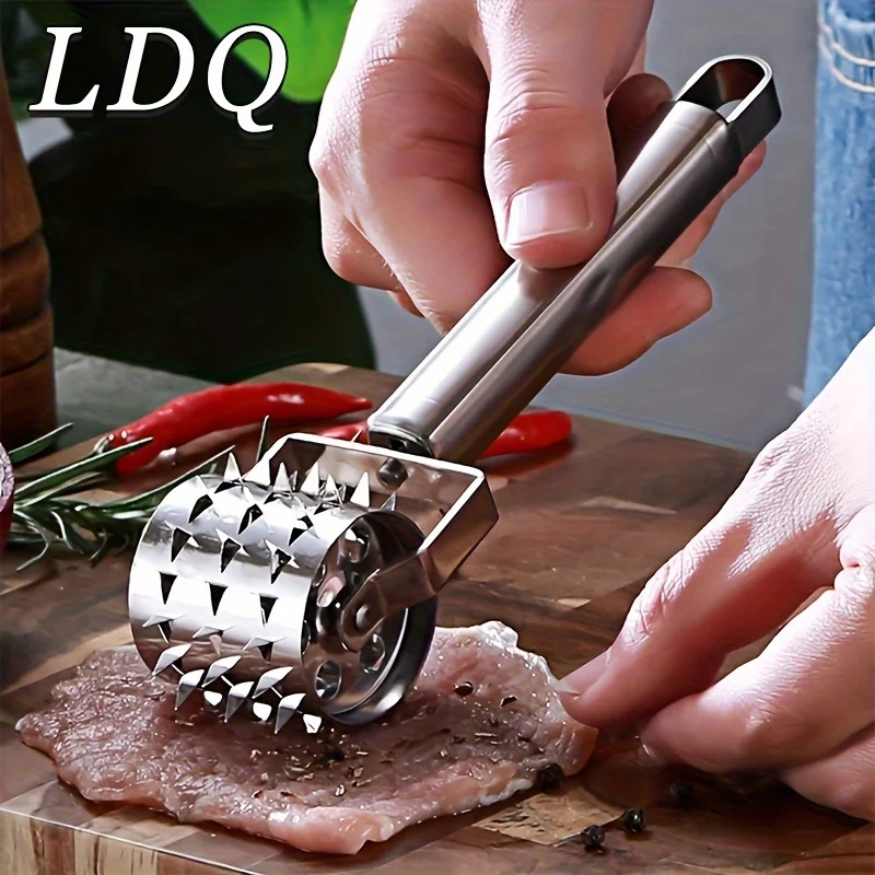 1pc Stainless Steel Meat Tenderizer Roller Hammer With Handle Pizza Roller Suitable For Any Meat Kitchen Tools Easy To Clean