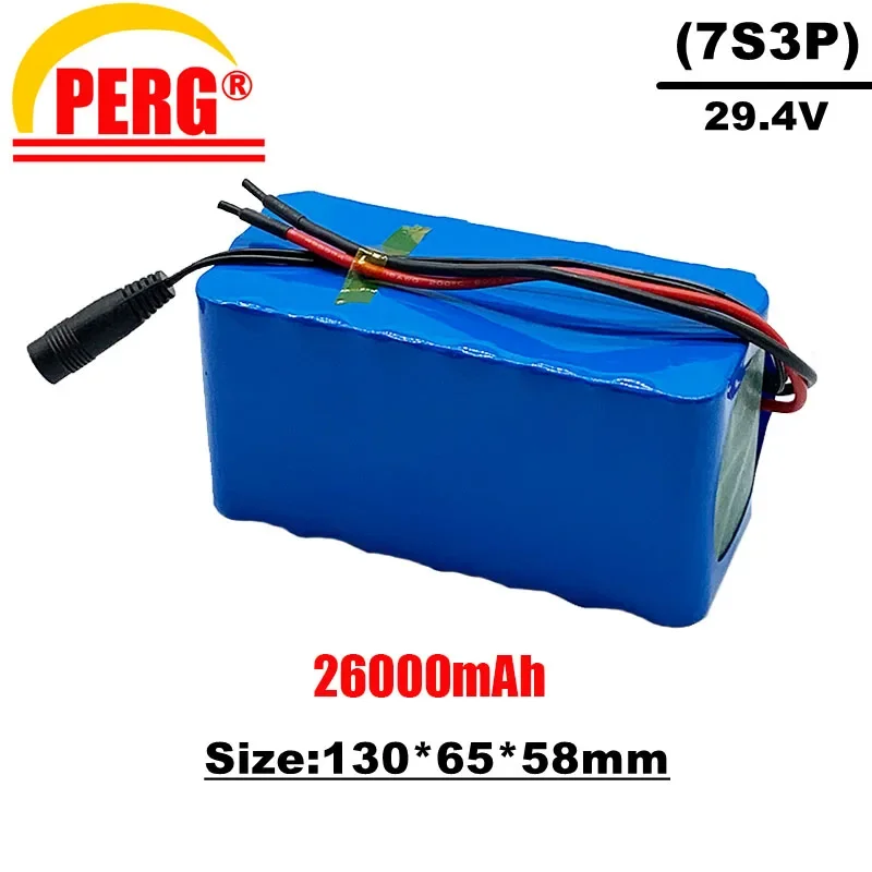 

24V 18650 lithium ion battery pack, 7s3p, 29.4V, 26000MAH, built-in BMS, for electric bicycles, electric wheelchairs, etc