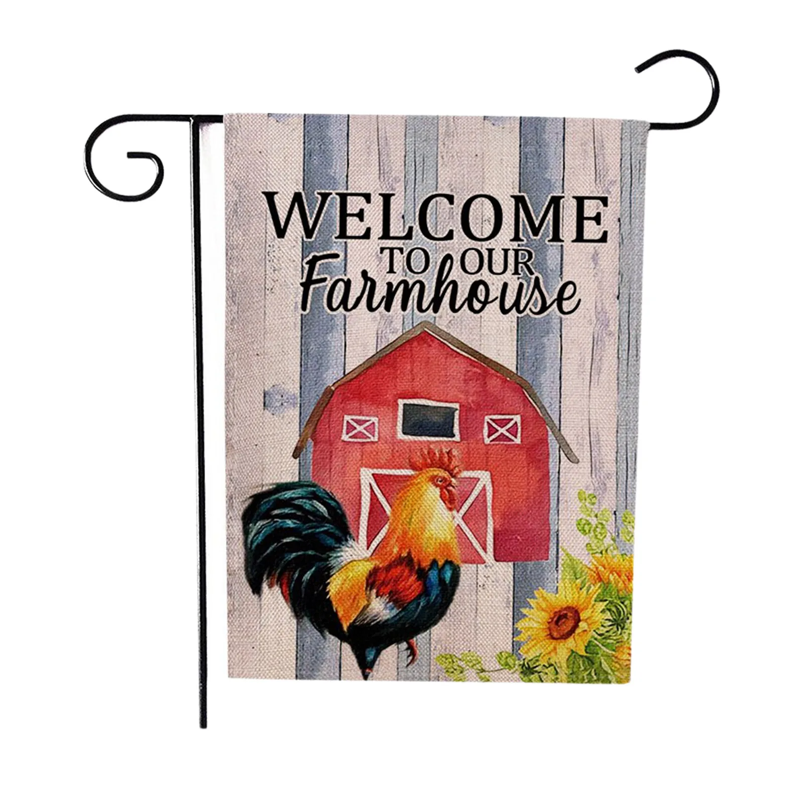 Welcome Vertical Yard Banners Rustic Chicken Double-Sided Garden Flags Flag Decor For Outdoor Indoor Lawn Home Decoratio |