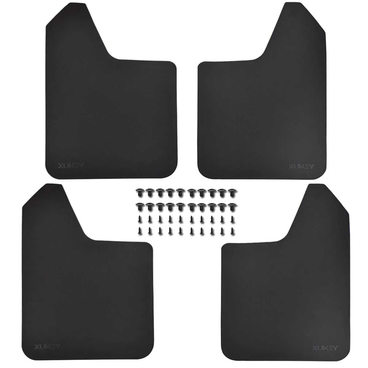 4-Piece Black Rally Mud Flaps - 15"x11.5", Flexible, For Hyundai & Other Cars