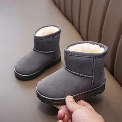 Children's Waterproof Winter Boots - Warm and Stylish Anti-Slip Footwear - 27 (16.5cm) (Grey A)