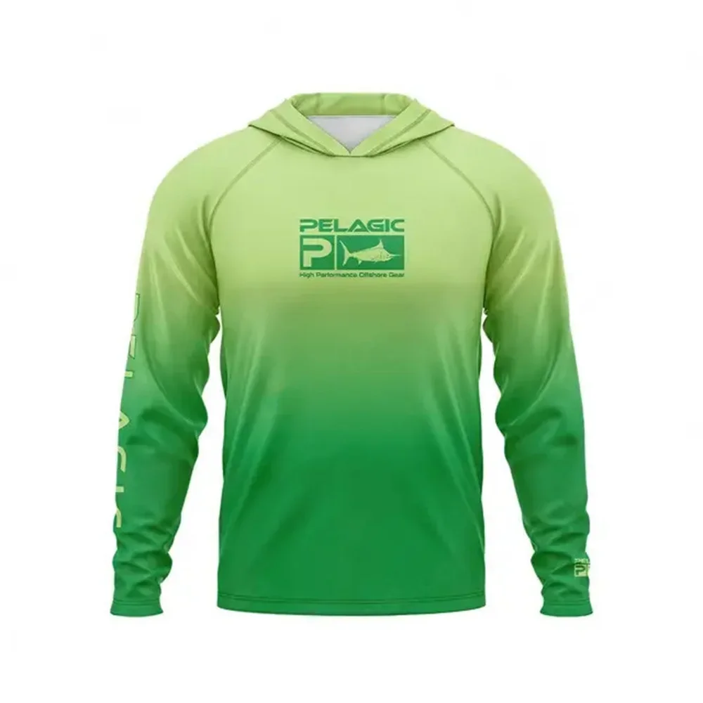 Pelagic 낚시 후드 셔츠 UPF50 + 긴 소매 낚시 의류, 여름 태양 보호, ..