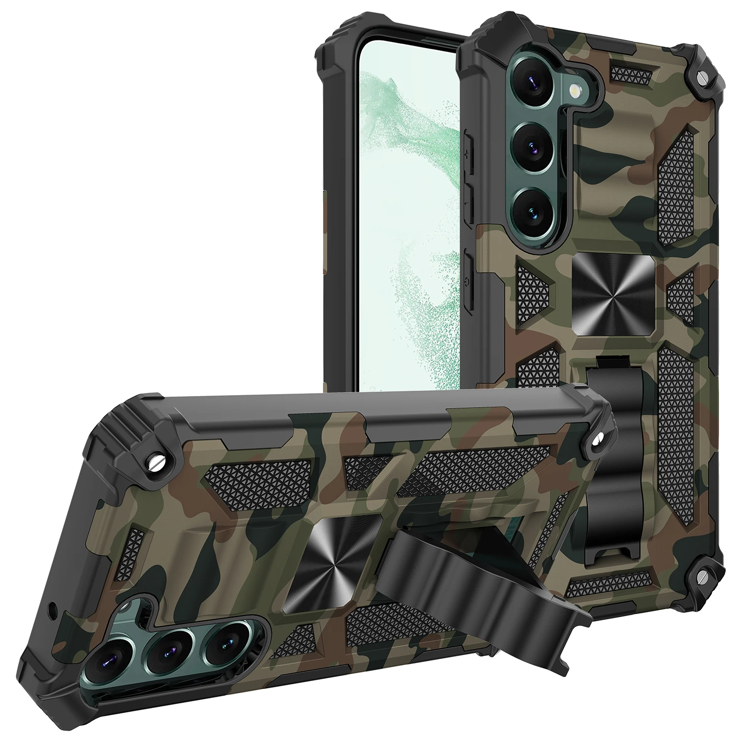 Shockproof Dual Layer Case with Built-in Kickstand